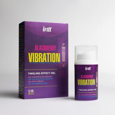 Интимный гель с эффектом вибрации, ароматом ежевики, INTT BLACKBERRY VIBRATION, 15мл