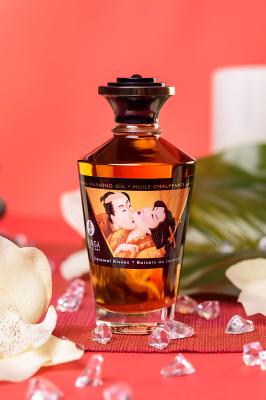 Съедобное массажное масло Shunga Caramel Kisses, разогревающее, карамель, 100 мл
