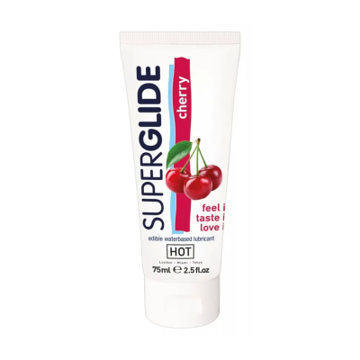 Съедобный лубрикант Superglide Raspberry со вкусом вишни, на водной основе, 75 мл