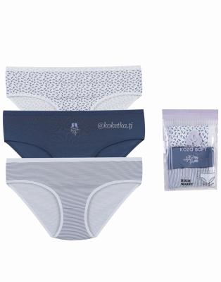Набор хлопковых трусиков — слип (3 шт) (XL, 2XL, 3XL)
