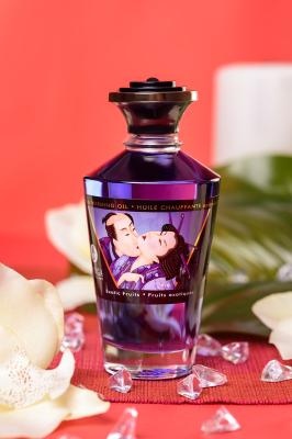 Съедобное массажное масло Shunga Exotic Fruits, разогревающее, экзотические фрукты, 100 мл