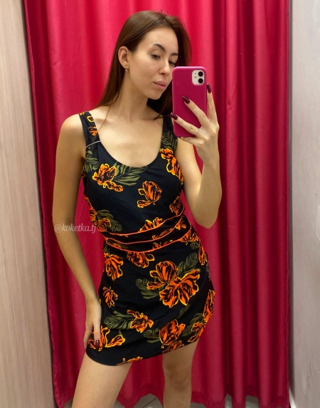 Модный купальник с короткими шортами (XXL, 3XL, 4XL, 5XL, 6XL)