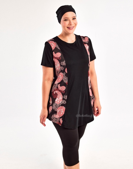 Модный купальник с короткими лосинами (3XL, 4XL, 5XL, 6XL)