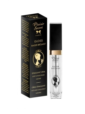 Блеск для губ с вибрирующим эффектом, Дикая клубника, Plaisirs Secrets Stimulating Oral Gloss Baiser Brulant, 7 мл