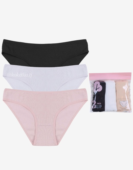 Набор хлопковых трусиков — слип (3 шт) (S/M, L/XL)