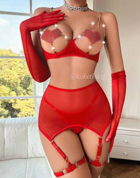 Сексуальный комплект белья с юбкой