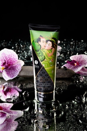 Съедобный массажный крем Shunga Pear&Exotic Green Tea, съедобный, груша и зеленый чай, 200 мл