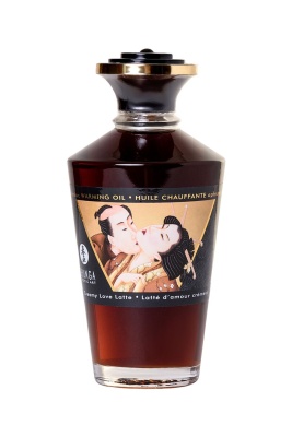Съедобное массажное масло Shunga Creamy Love Latte, разогревающее, «Любовный крем латте», 100 мл