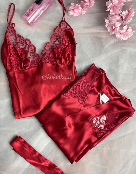 Атласная сорочка с халатом от Espuar