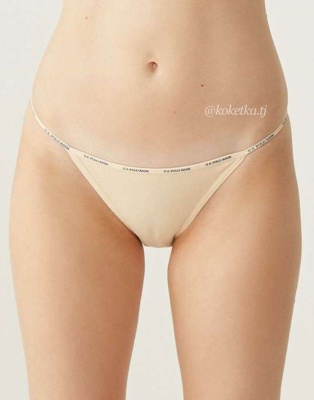 Набор трусиков-бикини U.S. Polo Assn (черный, бежевый, белый, фуксия, черный - 5 шт)