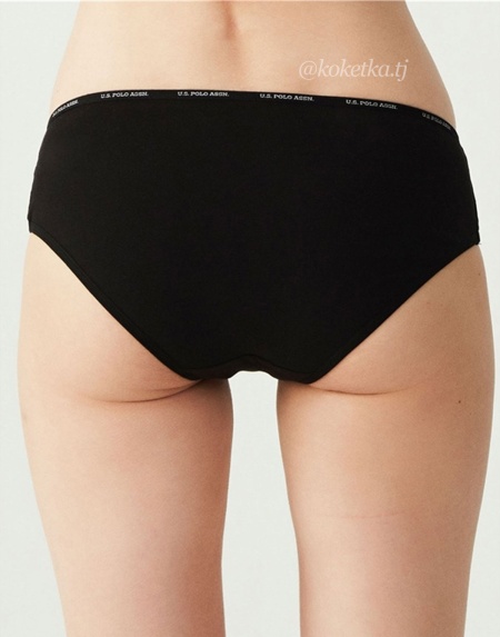 Набор трусиков — cлип от U.S. POLO ASSN (черный, бежевый, белый, фуксия, черный - 5 шт)