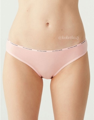 Набор трусиков — cлип от U.S. POLO ASSN (черный, бежевый, белый, красный, розовый - 5 шт)
