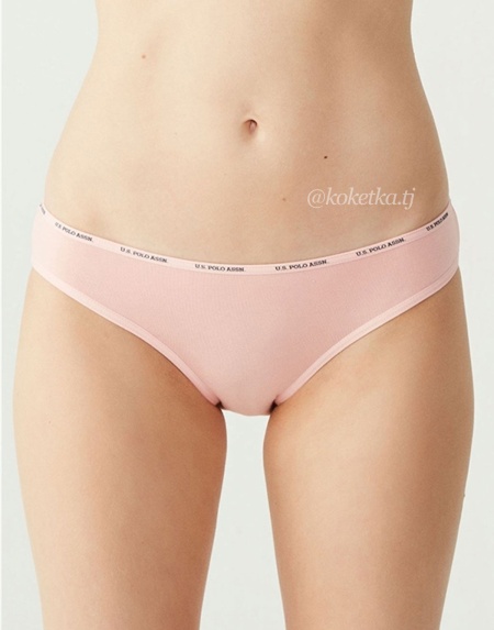 Набор трусиков — cлип от U.S. POLO ASSN (черный, бежевый, белый, красный, розовый - 5 шт)