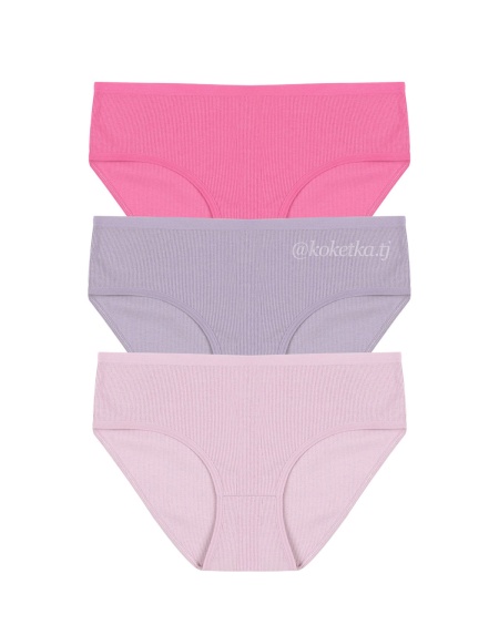 Набор хлопковых трусиков — слип (3 шт) (XL, 2XL, 3XL)