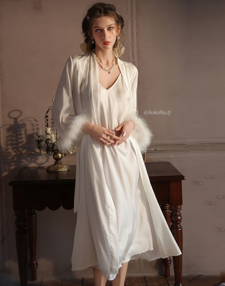 Нежная сорочка с халатом