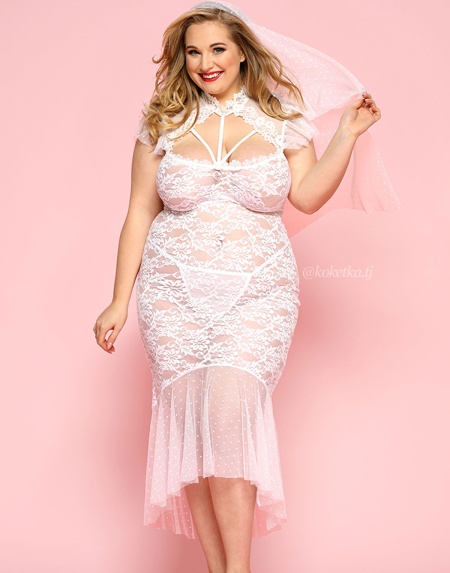 Костюм соблазнительной невесты (Plus Size)