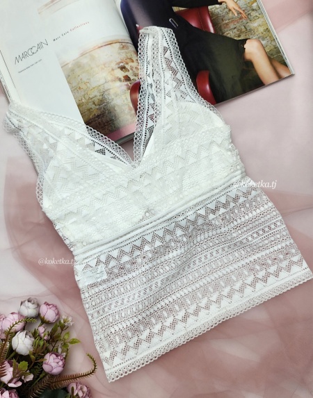 Кружевной длинный топ