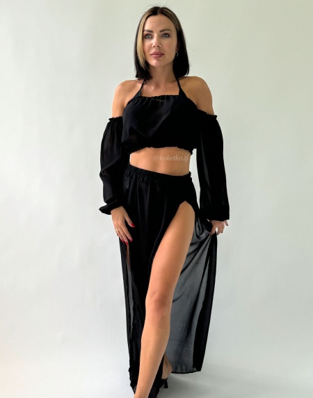 Пляжный топ с юбкой