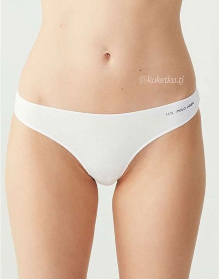 Набор трусиков — стринг от U.S. POLO ASSN (черный, бежевый, белый, фуксия, черный - 5 шт)