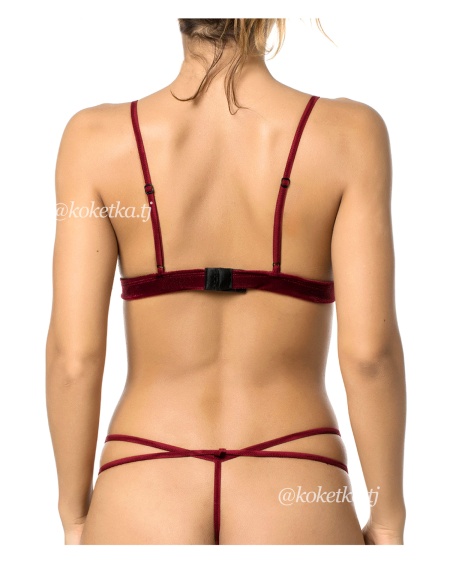 Бархатный бюстгальтер с трусиками