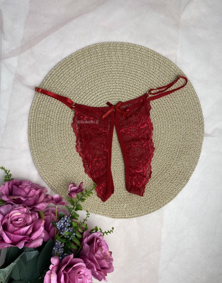 Эротические трусики-бразилианна стринг с доступом