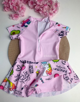 Детский купальник платье-комбинезон