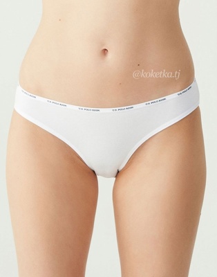 Набор трусиков — cлип от U.S. POLO ASSN (черный, бежевый, белый, красный, розовый - 5 шт)