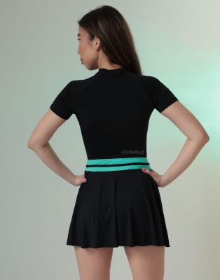 Подростковый купальник комбинезон с юбкой