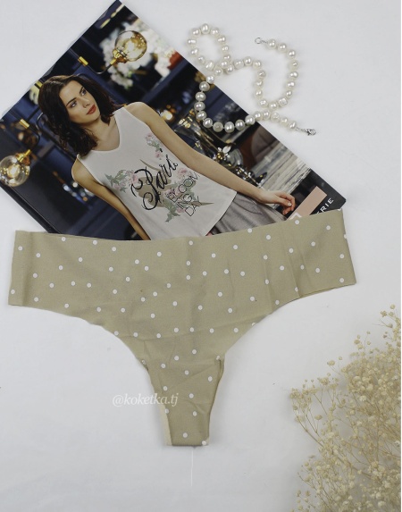 Бесшовные стринги в горошках