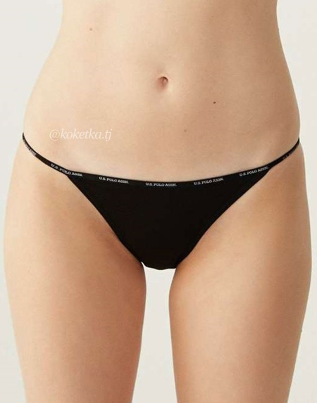 Набор трусиков-бикини U.S. Polo Assn (черный, бежевый, белый, фуксия, черный - 5 шт)