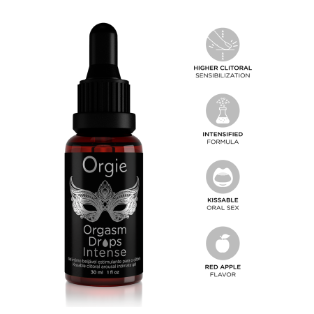 Возбуждающий съедобный гель для клитора Orgie Orgasm Drops Intense, 30 мл 