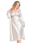 Атласная сорочка с халатом (XXL, 3XL, 4XL)