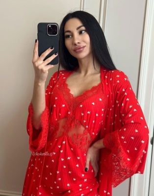 Удобная сорочка с халатом