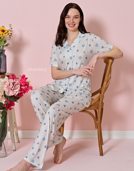 Домашний комплект с рубашкой и штанами