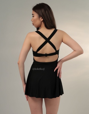 Купальник платье слитный (низ шорты)