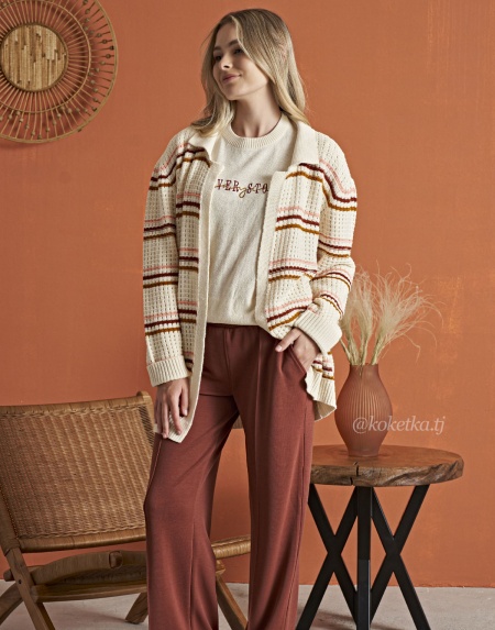 Домашний комплект с вязанным кардиганом (3-ка)