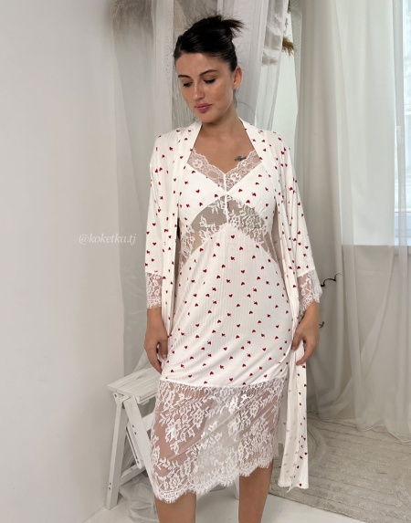 Удобная сорочка с халатом