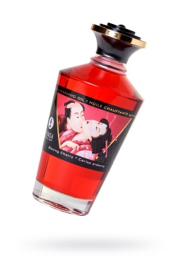 Съедобное массажное масло Shunga Blazing Cherry, разогревающее, вишня, 100 мл
