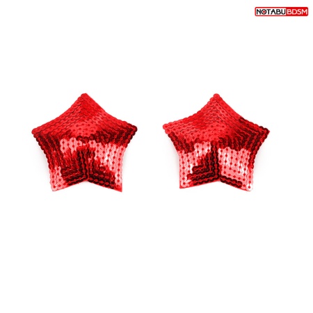 Красные пэстисы на грудь с пайетками в форме звездочек