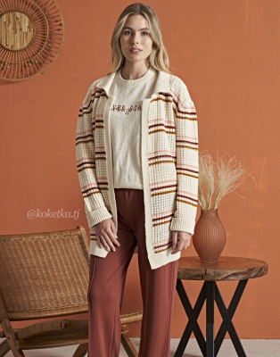 Домашний комплект с вязанным кардиганом (3-ка)