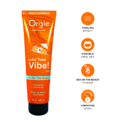 Лубрикант с эффектом вибрации Orgie Lube Tube Vibe Low Sex On The Beach, 100 мл