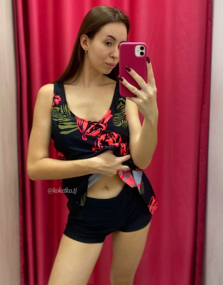 Модный купальник с короткими шортами (XXL, 3XL, 4XL, 5XL, 6XL)