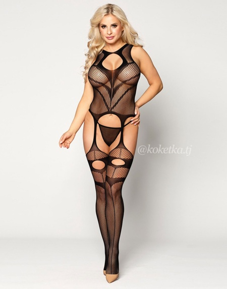 Бодистокинг с имитацией чулок