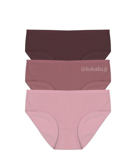 Набор хлопковых трусиков — слип (3 шт) (XL, 2XL, 3XL)