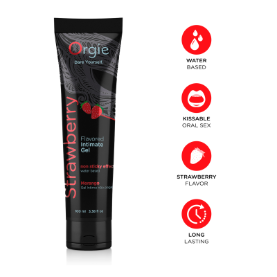 Съедобный интимный гель Orgie Lube Tube Strawberry, на водной основе, 100 мл