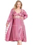 Атласная сорочка с халатом (XXL, 3XL, 4XL)