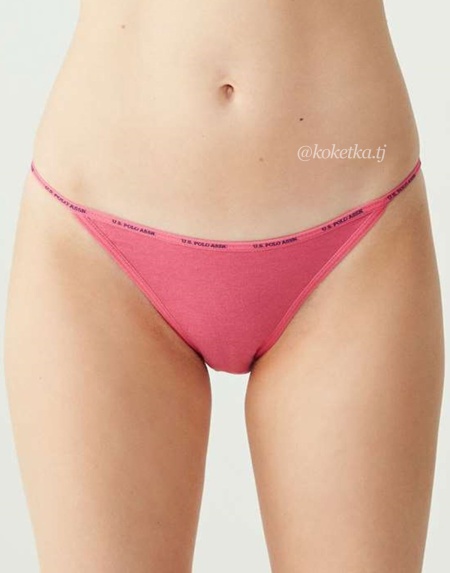 Набор трусиков-бикини U.S. Polo Assn (черный, бежевый, белый, фуксия, черный - 5 шт)