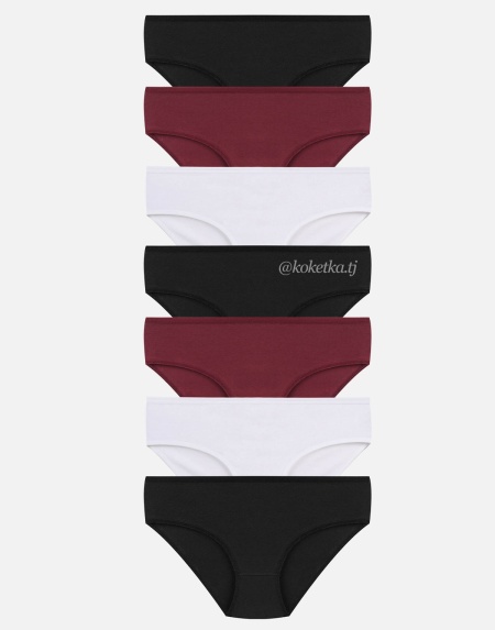 Набор хлопковых трусиков — слип (7 шт) (XL, XXL, 3XL, 4XL)