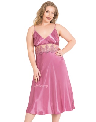 Атласная сорочка с халатом (XXL, 3XL, 4XL)