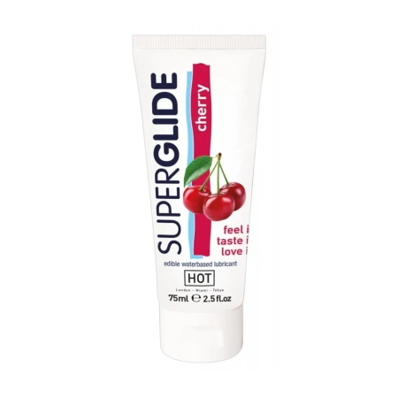 Съедобный лубрикант Superglide Raspberry со вкусом вишни, на водной основе, 75 мл